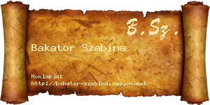 Bakator Szabina névjegykártya